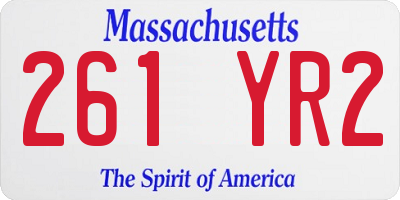 MA license plate 261YR2