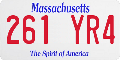MA license plate 261YR4