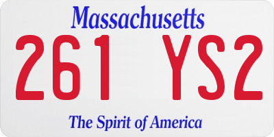 MA license plate 261YS2