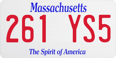 MA license plate 261YS5