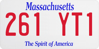 MA license plate 261YT1