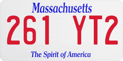 MA license plate 261YT2