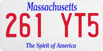 MA license plate 261YT5