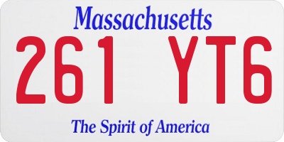 MA license plate 261YT6