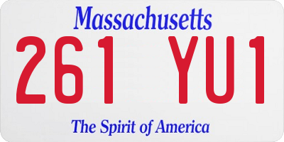 MA license plate 261YU1