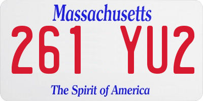 MA license plate 261YU2