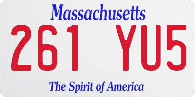 MA license plate 261YU5