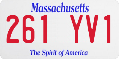 MA license plate 261YV1