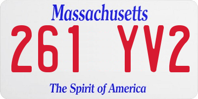 MA license plate 261YV2