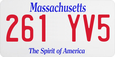 MA license plate 261YV5