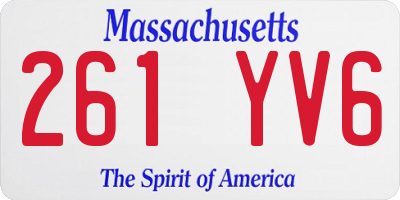 MA license plate 261YV6