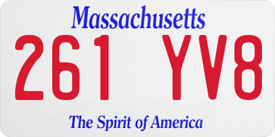 MA license plate 261YV8
