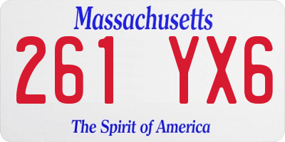 MA license plate 261YX6