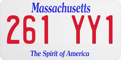 MA license plate 261YY1