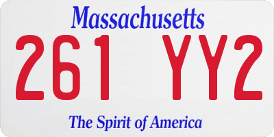 MA license plate 261YY2