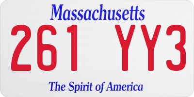 MA license plate 261YY3
