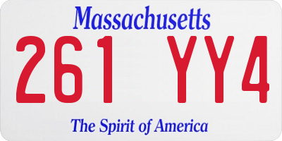 MA license plate 261YY4