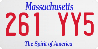 MA license plate 261YY5