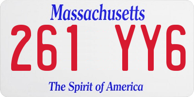 MA license plate 261YY6