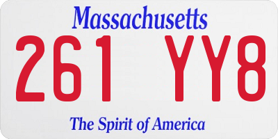 MA license plate 261YY8