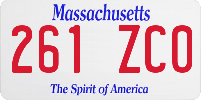 MA license plate 261ZC0