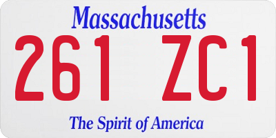 MA license plate 261ZC1