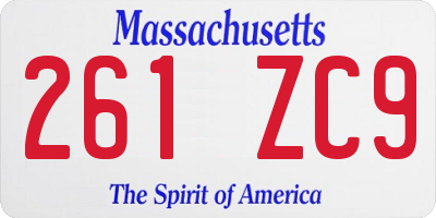MA license plate 261ZC9