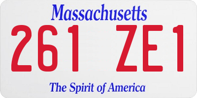 MA license plate 261ZE1