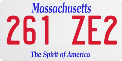 MA license plate 261ZE2