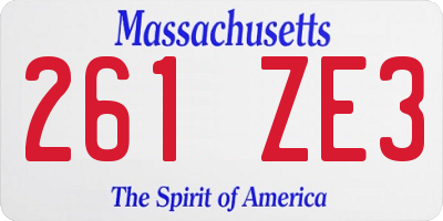 MA license plate 261ZE3