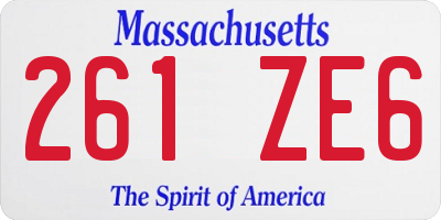 MA license plate 261ZE6