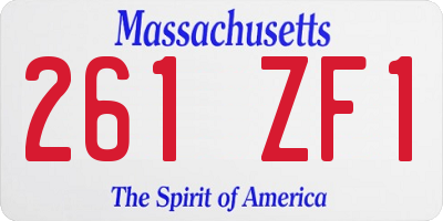 MA license plate 261ZF1