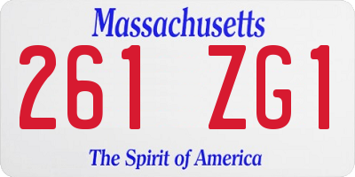 MA license plate 261ZG1
