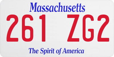 MA license plate 261ZG2