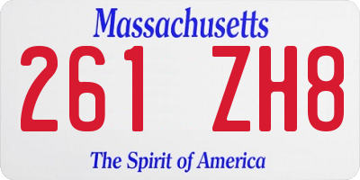 MA license plate 261ZH8