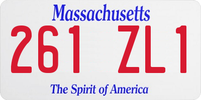MA license plate 261ZL1