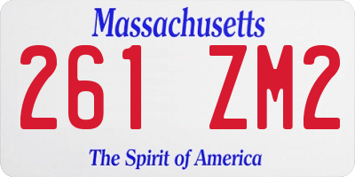 MA license plate 261ZM2