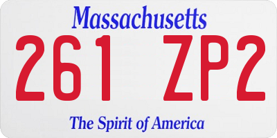 MA license plate 261ZP2