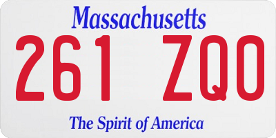 MA license plate 261ZQ0
