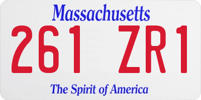 MA license plate 261ZR1
