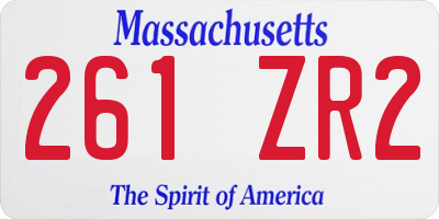 MA license plate 261ZR2