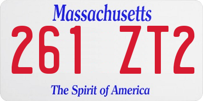 MA license plate 261ZT2