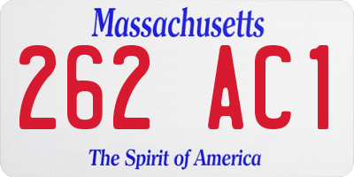 MA license plate 262AC1