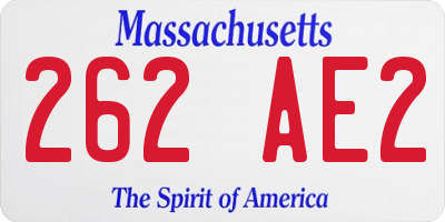 MA license plate 262AE2
