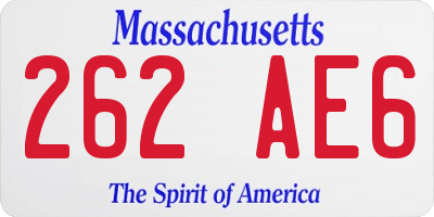 MA license plate 262AE6