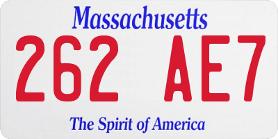 MA license plate 262AE7