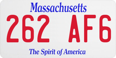 MA license plate 262AF6