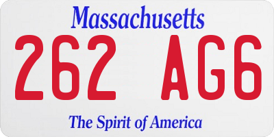 MA license plate 262AG6