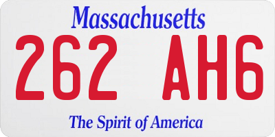 MA license plate 262AH6