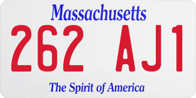 MA license plate 262AJ1